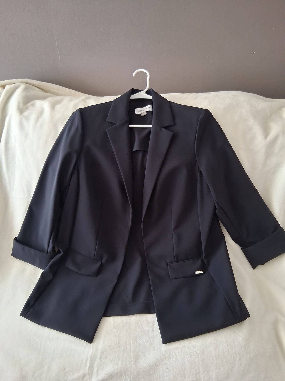 Calvin Klein Black Women's Tailored Open-Front Blazer, Exelent Condition.